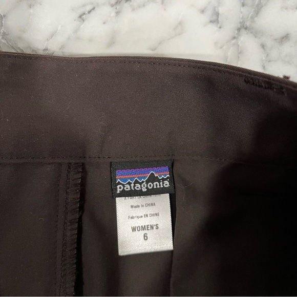 Patagonia chocolate brown hiking pants straight leg zipper pocket woman’s size 6 - Picture 10 of 11